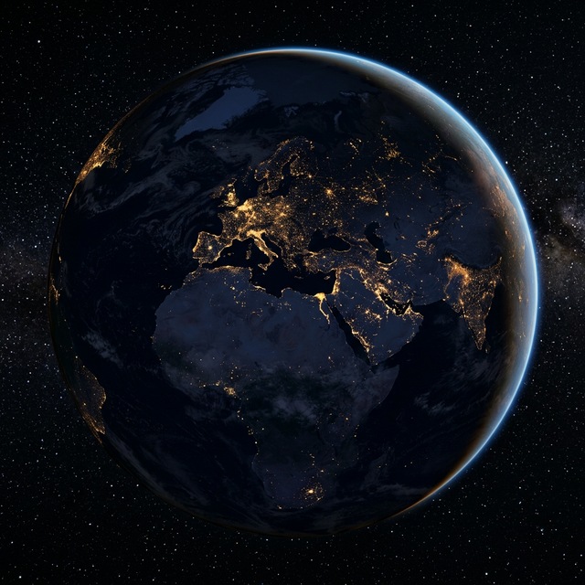 Mapa nocturno de México